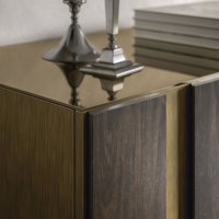 Console extensible de luxe italienne en bois, meuble de rangement moderne pour salle à manger, buffet d'entrée au design panneau pour salon et hôtel