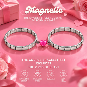 Nueva Pulsera de Acero Inoxidable 2027 con Dijes Italianos, Pulseras Magnéticas de Corazón para Parejas, Eslabones Expandibles DIY, Joyería a Juego para Enamorados, Regalo - Product Image 2