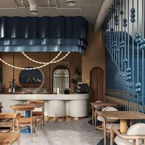 Turnkey Specialty Coffee Shop Interior Design & Custom Cafe Furniture Modern Vintage Wood <b>Bar</b> Counter Manufacturer - Product Image 1