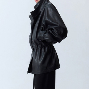 Nuevo Abrigo de Piel de Oveja con Cordón en la Cintura, Estilo Trench, para Mujer, Personalizado, de Longitud Media, Piel de Oveja Genuina - Product Image 4