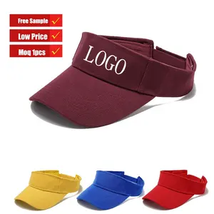 Ricamo personalizzato all'ingrosso regolabile Sport all'aria aperta Beach Running Visor Cap per uomo donna Golf Tennis Cap Sport parasole cappello