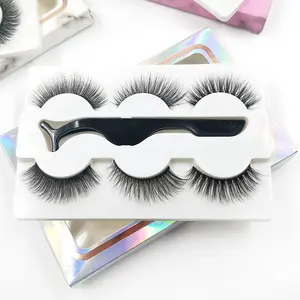 3 Pairs 3D 5D Mink Eyelash Vendor 25 Mm Half Eye Full Eye Glitter Organic Strips Eyelashes