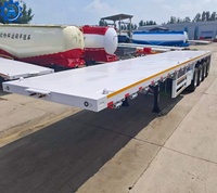 Semi Trailer Flatbed 4-Axle Baru 20 FT 40FT Chassis Kontainer Flat Bed Trailer Flatbed untuk Kontainer