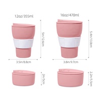 Nouveauté, tasse de boisson pliable et réutilisable, tasse à café en caoutchouc de silicone avec paille pliable, tasse avec couvercle