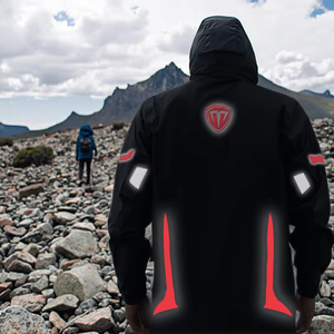 Modern Reflective Nylon Raincoat for Adults with Detachable Hood - Product Image 2