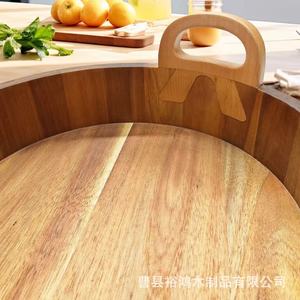 จานไม้ทรงกลมสำหรับเก็บถั่วและผลไม้ ใช้ในครัวเรือน - Product Image 3