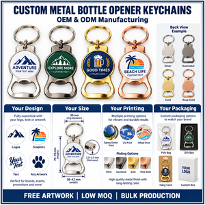 Décapsuleur de bouteille en métal avec logo personnalisé, porte-clés, cadeau promotionnel d'entreprise OEM ODM, fabrication OEM ODM - Product Image 3