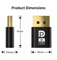 4K DP Dummy Plug Display Adapter EDID Emulator Adapter Headless Desktop Accessories Graphics Video Card