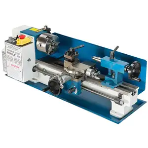 Mini máquina de torno de metal 7*14 polegadas, alta velocidade de torno de metal, 2500rpm, 550w, velocidade de eixo variável, máquina de torno para processamento de peças de precisão