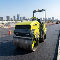 Compacteur routier vibrant à tambour simple ou double de 1, 2 ou 3 tonnes pour asphalte, mini-compacteur autoporté