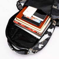 Mochila Escolar de Gran Capacidad con Diseño Geométrico, Impermeable, de Nailon y Poliéster, con Cierre y Armazón Exterior, para Estudiantes de Secundaria