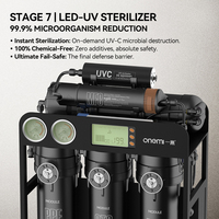 Système d'osmose inverse (RO) 600 GPD OEM/ODM, purificateur d'eau alcaline 7 étapes sans réservoir, filtre à eau sous évier avec moniteur TDS pour la maison