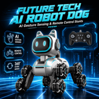 Toptan Akıllı 8 Tekerlekli Robot Köpek Uzaktan Kumandalı Oyuncak Çok Yönlü Tekerlekler Çocuklar için STEM Eğitimi