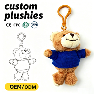 Portachiavi <span class=keywords><strong>Orsetto</strong></span> di Peluche Personalizzato All'ingrosso, Morbido <span class=keywords><strong>Orsetto</strong></span> di Peluche Piccolo, Giocattoli Adorabili, Portachiavi <span class=keywords><strong>Orsetto</strong></span> Marrone - Product Image 1