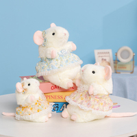 Meilleures ventes : Peluche Souris Kawaii avec robe, Animal en peluche, Cadeau de fête, Décoration d'intérieur, Jouet poupée Souris Fleur Amusante