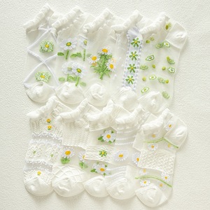 Women Summer Boat <b>Socks</b> Ultra Thin Breathable Lace Hollow Crystal Glass <b>Silk</b> Cool Ice <b>Silk</b> <b>Socks</b> - Product Image 1