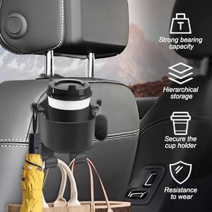 Adaptador de portavasos para bebidas 3 en 1 para teléfono móvil automotriz con ganchos para reposacabezas para niños y adultos, organizador de asiento trasero para reposacabezas de coche - Product Image 5