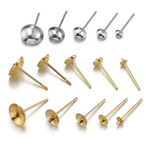 Pendentif plat pour boucles d'oreilles |   Base de disque ronde en acier inoxydable plaqué or PVD 18 carats pour accessoires de fabrication de bijoux DIY - Product Image 1