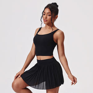 Custom High Stretch Color Blocking Dames 2 Stuks Yoga Rok Set Gym Fitness Kleding Zomer Zachte Nieuwe Mode - Product Image 5