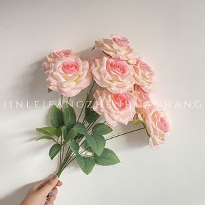 Mô Phỏng Kim Cương Rose Thác Net 7 9 Đầu Hoa Hồng Cho Nhiếp Ảnh Màu Đỏ Bó Hoa Cưới Đồ Trang Trí Lễ hội Giáng Sinh Phục Sinh - Product Image 4