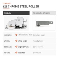 Roller Kait OEM 626 yang Dibuat Sesuai Gambar Anda, Rangka Baja Krom dan Katrol Nilon Dibuat Sesuai Ukuran Anda, Termasuk Finishing dan Pengemasan
