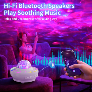 Vendita calda 2025 nuovo proiettore stellato notturno proiettore luce stella <span class=keywords><strong>blu</strong></span> dente di musica altoparlante proiettore con telecomando - Product Image 5