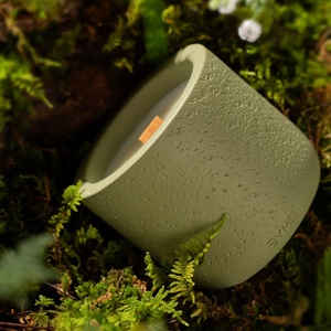 Ensemble de bougies en <span class=keywords><strong>cire</strong></span> de soja avec texture en béton et logo personnalisé, mèche en bois, boîte cadeau pour les cadeaux de pendaison de crémaillère - Product Image 2