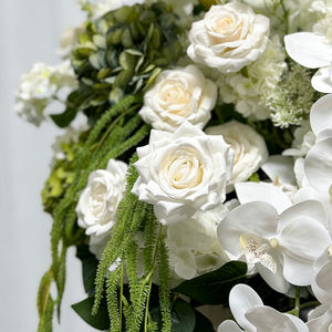 Centro de Mesa de Boda de Lujo con Orquídeas Blancas de Seda Realistas, Anthurium y Lirios Calla, Decoración para Fondo de Mesa - Product Image 3