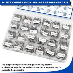 408Pcs Thép Không Gỉ Nhỏ Cuộn Suối Nước Kit <span class=keywords><strong>Mini</strong></span> Nén Bút Suối Nước Với 24 Kích Thước Chiều Dài 10-25Mm - Product Image 5