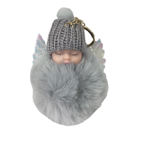 Porte-clés pendentif en fourrure de lapin pour dormir, joli accessoire de voiture, nouveau design,