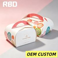 Boîte à gâteau en papier personnalisée pliable avec fenêtre transparente pour desserts, pâtisseries, mousses et produits de boulangerie, avec poignée, vente en gros