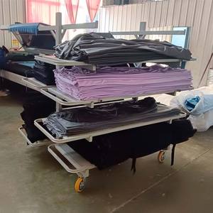 בשימוש על ידי מפעלי בגדים דו צדדי חמש שכבות גיליון ברזל מסגרת בד אורן מתלה בד רופף מכונית אריזה עגלת חלוקה - Product Image 6