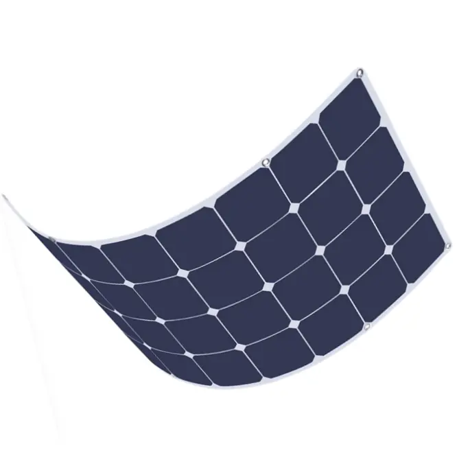 high efficiency all black 50w 80W 100w 160w 18V ETFE monocrystalline cell semi flexible pv solar panel solar panel