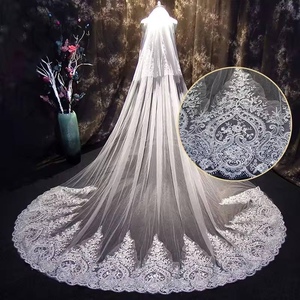 Il nuovo velo copricapo Chao Xian <span class=keywords><strong>Sen</strong></span> è un netto rosso foto oggetti di scena sposa sposa coda lunga nuziale velo All-match - Product Image 6