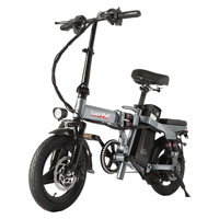 Vélo électrique pliable 14 pouces à six amortisseurs, moteur moyeu arrière, freins à disque avant/arrière, best-seller transfrontalier