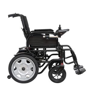 <span class=keywords><strong>Fauteuil</strong></span> <span class=keywords><strong>roulant</strong></span> électrique léger en acier pliant de vente chaude avec l'alimentation de batterie suspendue latérale - Product Image 4