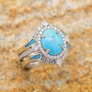 Anello Vintage Stile Turchese per Donne, Elegante Gioiello da Dito alla Moda - Product Image 3