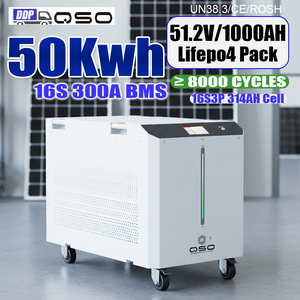 Batería de Almacenamiento de Energía Solar QSO 51.2V 314Ah, Sistema de Almacenamiento de Energía Solar para el Hogar, Batería de Litio de 50kwh 48V Lifepo4 - Product Image 1