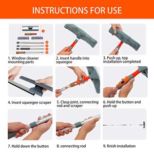 Professional Portable Shower <b>Brush</b> Cleaner 2-in-1 with Telescopic Post Glass Cleaning Tools - Product Image 5