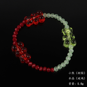 Moda dulce Color caramelo acrílico Gummy Bear pulsera dibujos animados oso de peluche rojo verde cristal pulsera con cuentas - Product Image 3