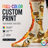 Chaussettes de sport personnalisées OEM pour adultes, automne, sans coutures, respirantes, séchage rapide, absorbantes, résistantes aux déchirures, imprimées numériquement