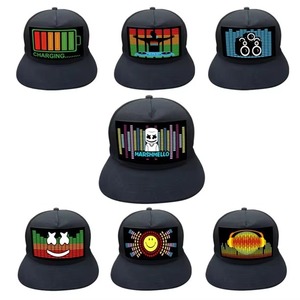 Sombreros LED intermitentes Gorra de béisbol activada por sonido con luces Gorra de béisbol negra <span class=keywords><strong>El</strong></span> intermitente con panel Led Light Up Sombrero de béisbol - Product Image 6