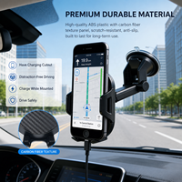 Support de téléphone portable 3 en 1 réglable, rotatif à 360 degrés, bras télescopique, fixation sur grille d'aération, robuste, sûr, support mains libres pour voiture