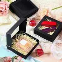 Scatole in Carta Kraft Nera con Finestra, Confezioni per Caramelle, Piccole Scatole Regalo, Mini Confezioni per Prodotti da Forno, Cioccolato e Gioielli