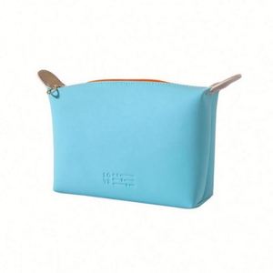 Sac de maquillage pliable portable en forme de boulette de couleur bonbon pour femme, sac de toilette cosmétique imperméable en PU mat - Product Image 6