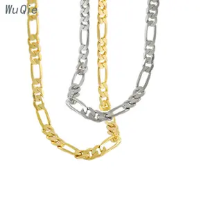 Wuqie moda takı gerdanlık kolye altın kaplama Figaro zincir ayar gümüş ilk kolye