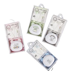 <span class=keywords><strong>Kiki</strong></span> Shoot-Auriculares bonitos de 3,5mm para ordenador portátil Android, tapones para los oídos con forma de oso rizado de dibujos animados - Product Image 1