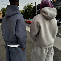 Ensemble de survêtement streetwear épais en molleton français de haute qualité avec logo personnalisé pour la course à pied