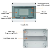 Boîte de distribution de disjoncteurs EARU WAY IP65 DC, boîte de jonction électrique extérieure en plastique PC/ABS, photovoltaïque HT-5/8/12/15/18/24