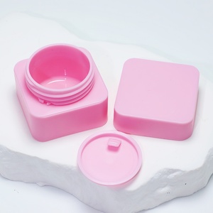 Récipient en plastique cosmétique de crème de soin de main de visage en plastique 5g 10g 20g 30g 50g crème de pot de pp rose carré - Product Image 5